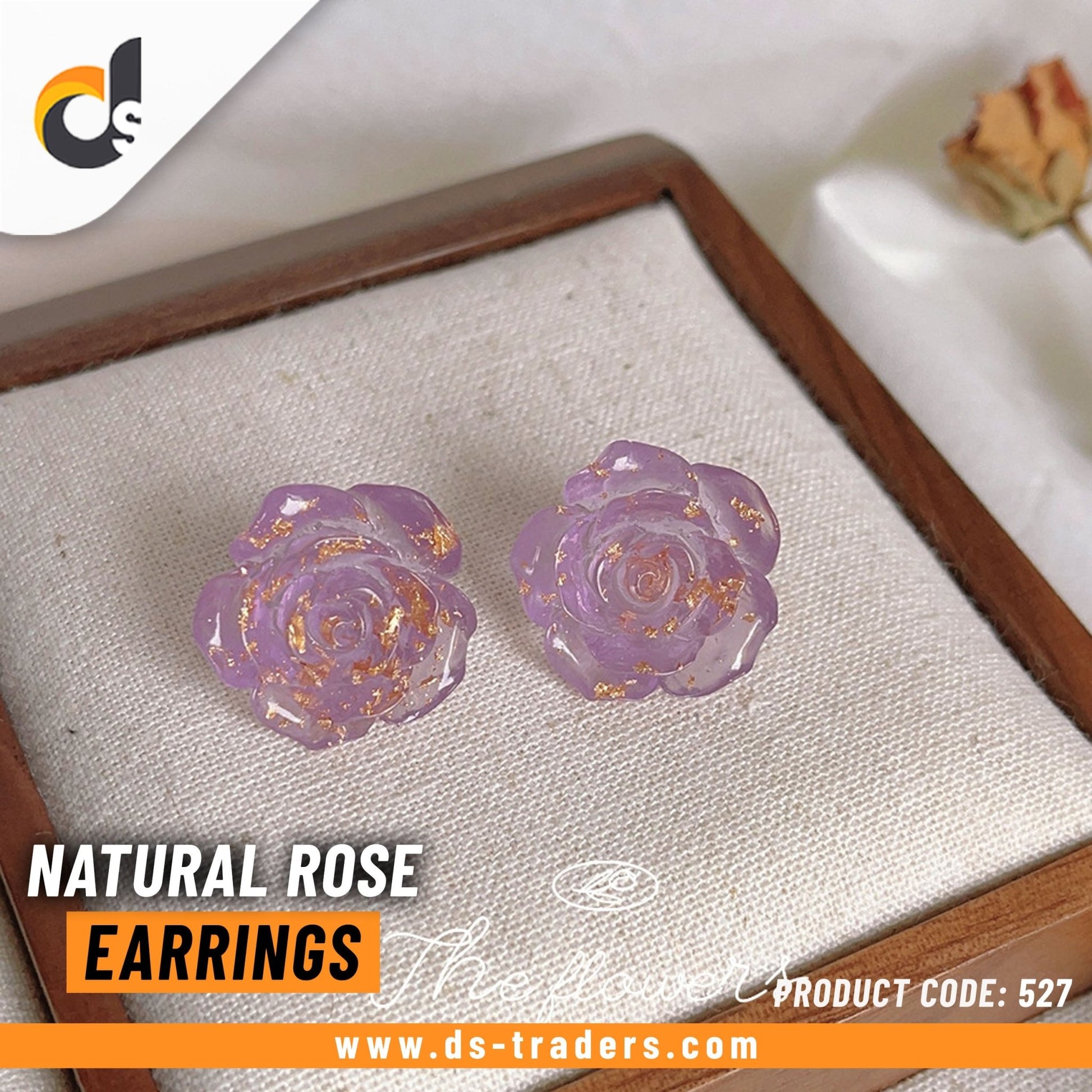 Natural Rose Flower Earrings - DS Traders