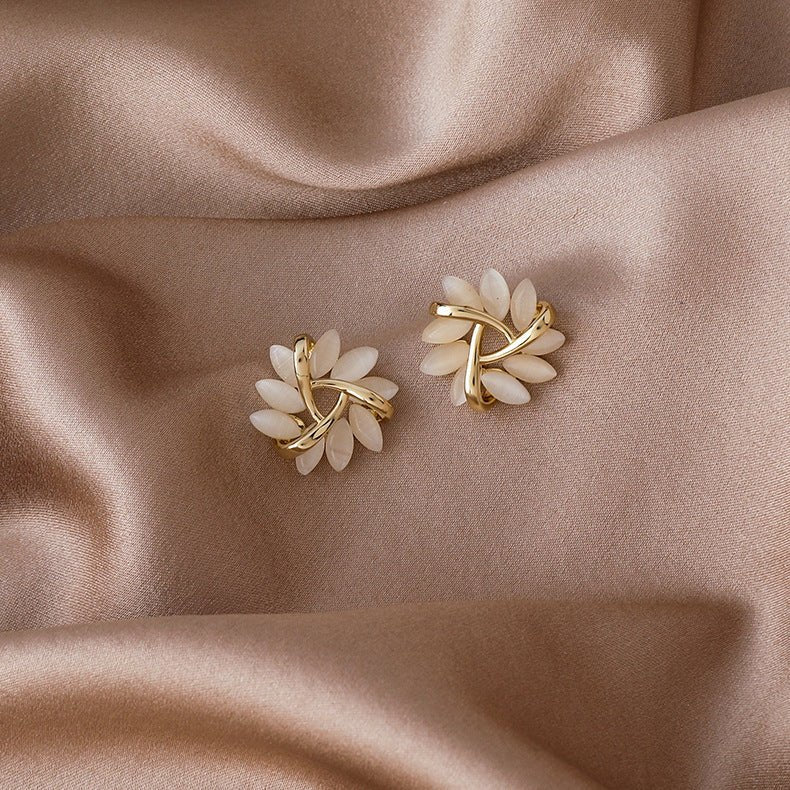 Opal Flower Style Earrings - DS Traders