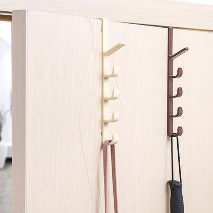 Over The Door Organizer Hanger Rack Coats Caps Clothes Holder with 5 Hooks - DS Traders