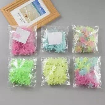 Pack of 100 - 3D Luminous Glowing Stars - Pink Color - DS Traders
