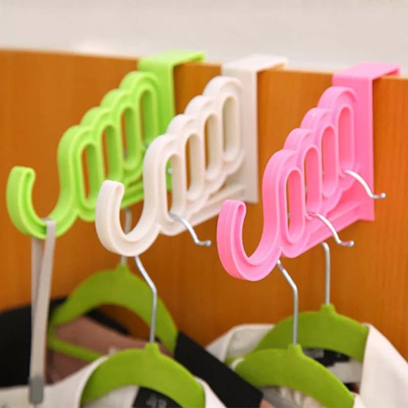 Pack Of 2 - 5 Hole Plastic Organizer Door Hooks. - DS Traders
