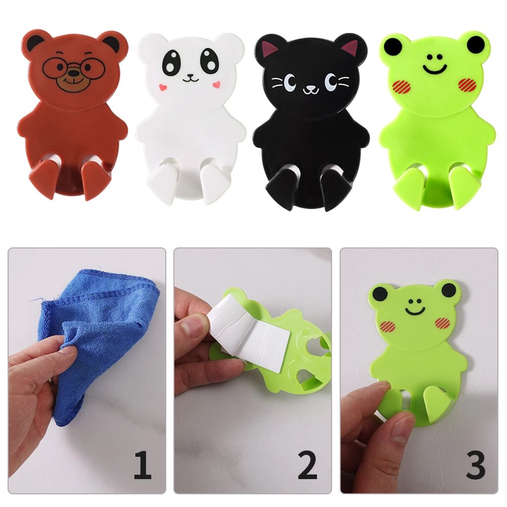 Pack Of 2 - Cute Cartoon Shape Wall Hooks Punch-free Hanging Power Plug - DS Traders