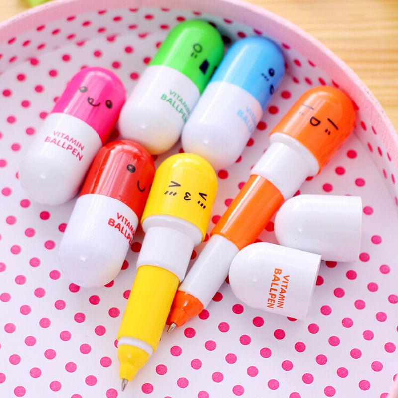 Pack Of 2 Fancy Creative Capsule Pill Design Ball Pen. - DS Traders