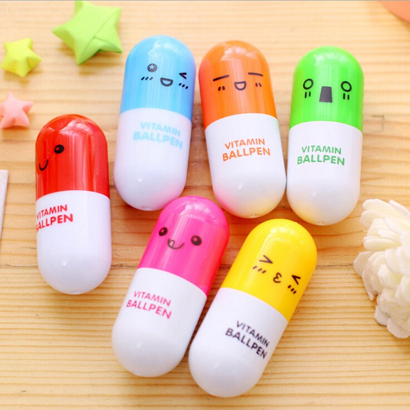 Pack Of 2 Fancy Creative Capsule Pill Design Ball Pen. - DS Traders