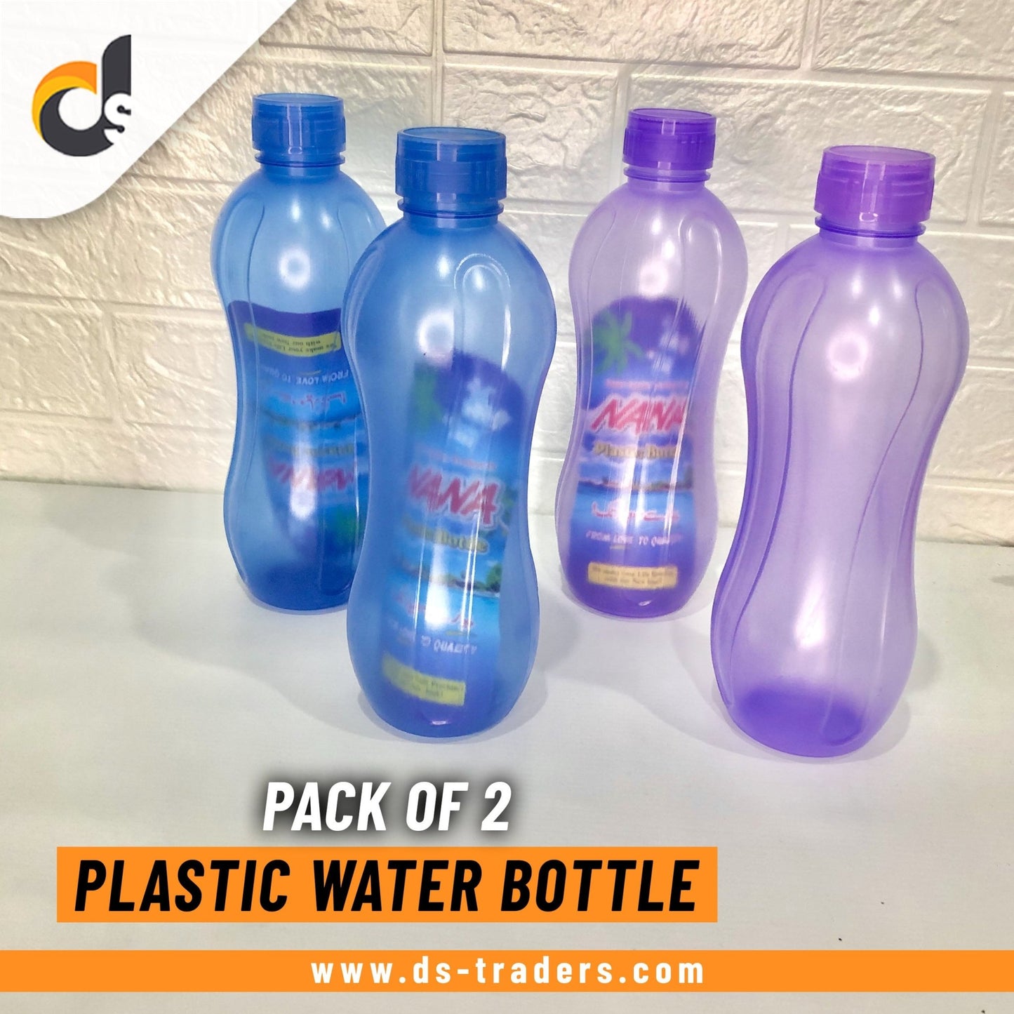 Pack Of 2 - Plastic Water Bottle - DS Traders