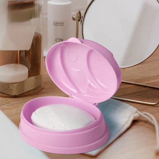 Pack Of 2 - Portable Soap Dish With Rabbit Shape Cover. - DS Traders