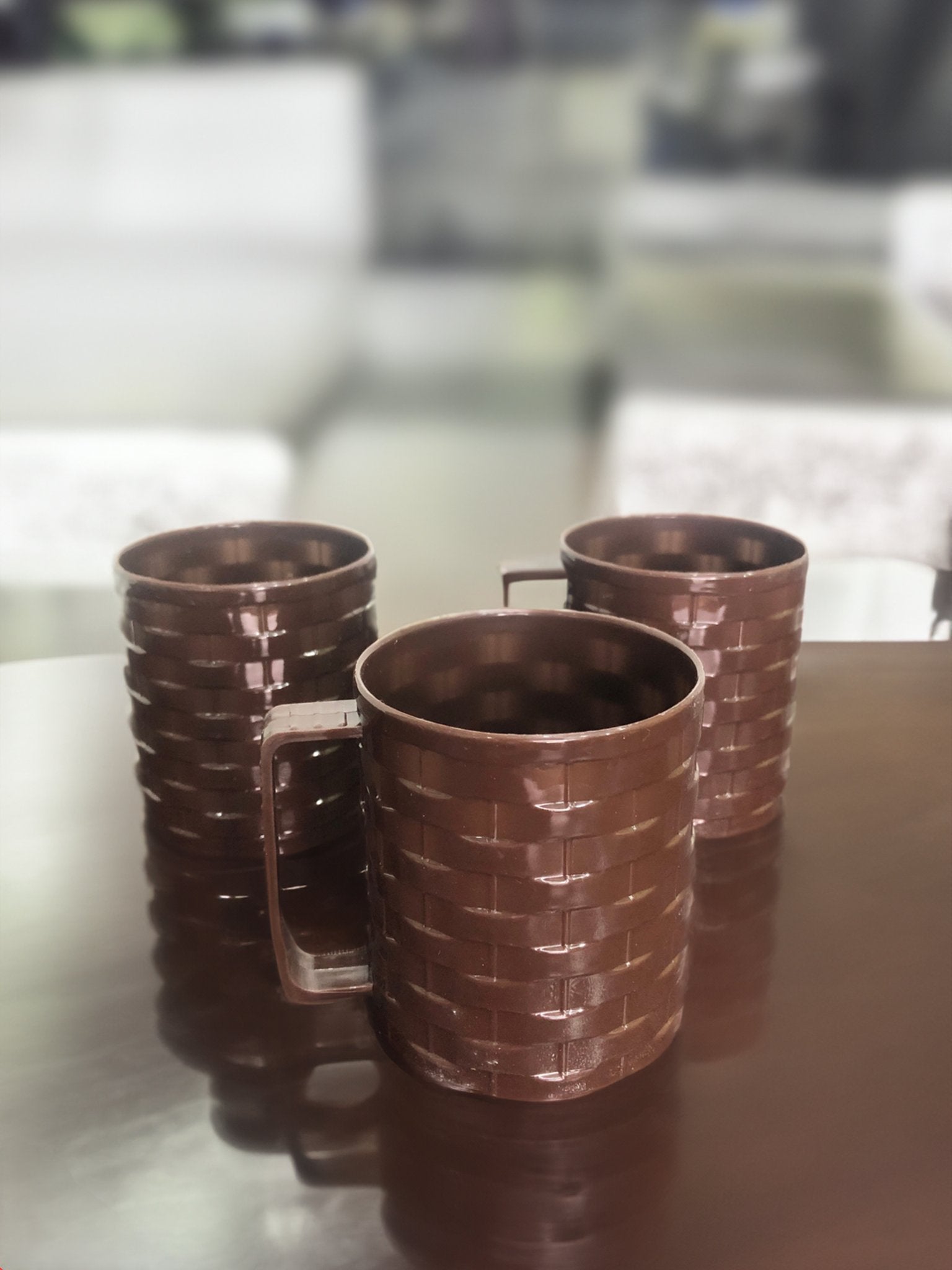 Pack Of 3 - Bricks Design Plastic Mug - DS Traders