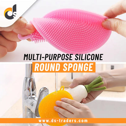 Pack Of 3 - Silicone Dish Round Sponge for Multipurpose Use - DS Traders