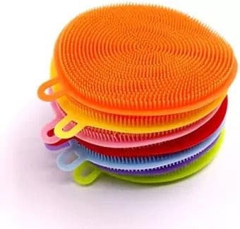 Pack Of 3 - Silicone Dish Round Sponge for Multipurpose Use - DS Traders