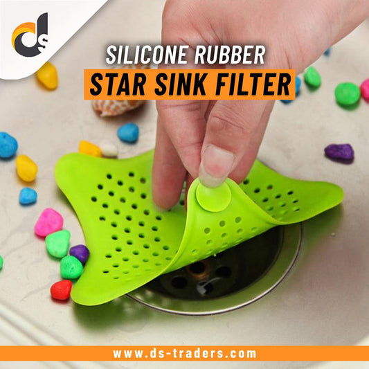 Pack of 3 - Silicone Rubber Five-pointed Star Sink Filter - DS Traders
