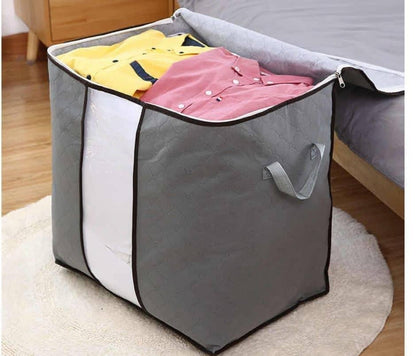 Pack Of 5 - Non Woven Foldable Grey Storage Bag. - DS Traders