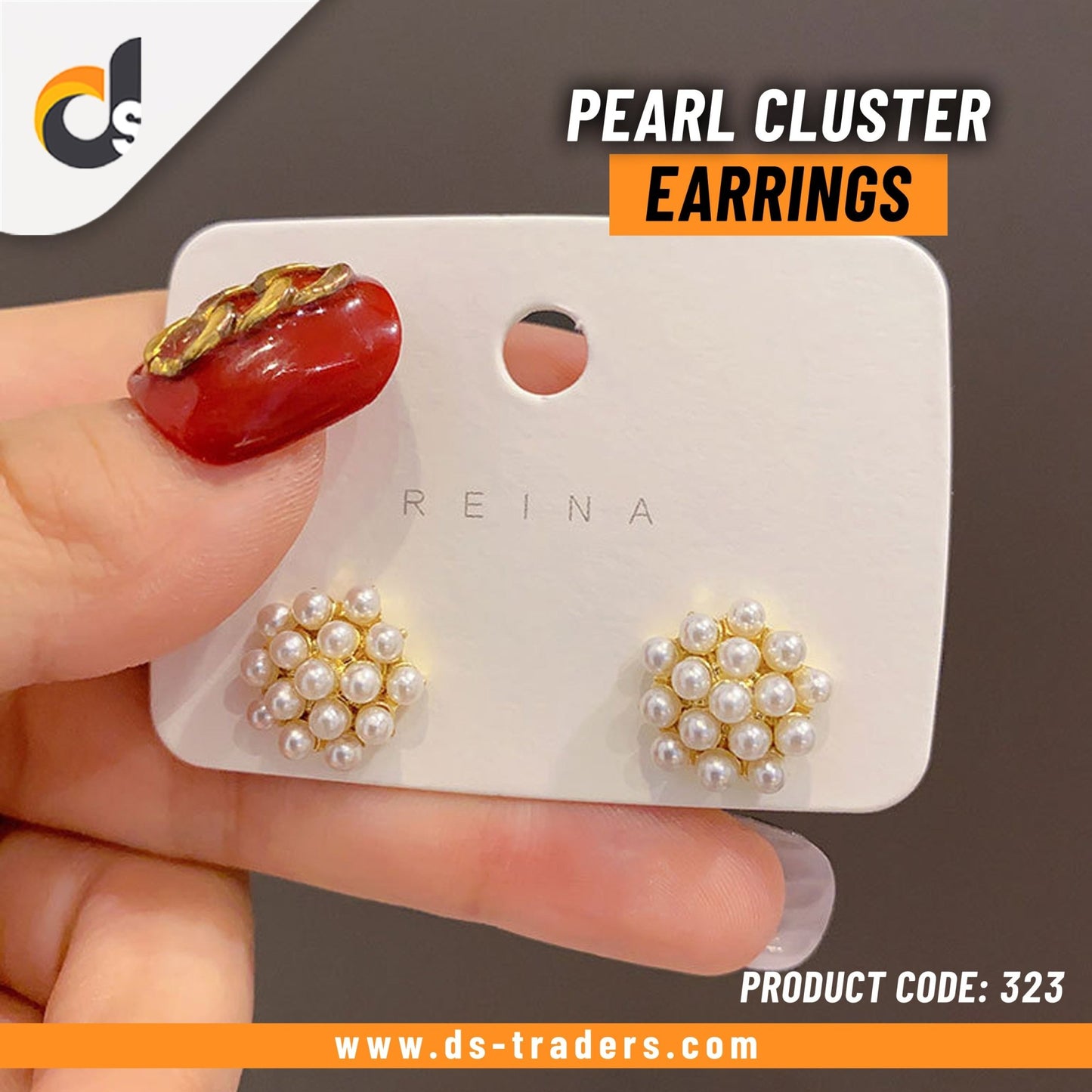 Pearl Cluster Earrings - DS Traders