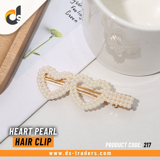 Pearl Heart Shape Hair Clip - DS Traders