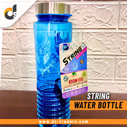 Plastic String Water Bottle With Steel Cap - DS Traders