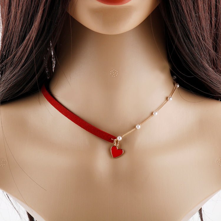 Red Velvet Heart Necklace - DS Traders