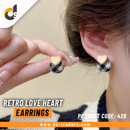 Retro Love Heart Earrings - DS Traders
