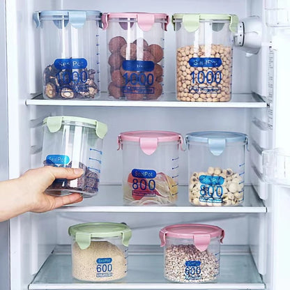 Sealed transparent plastic jar kitchen cereal storage box 1PC (RANDOM SIZE) - DS Traders