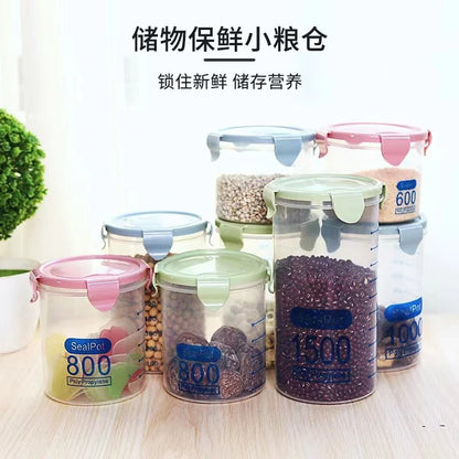 Sealed transparent plastic jar kitchen cereal storage box 1PC (RANDOM SIZE) - DS Traders