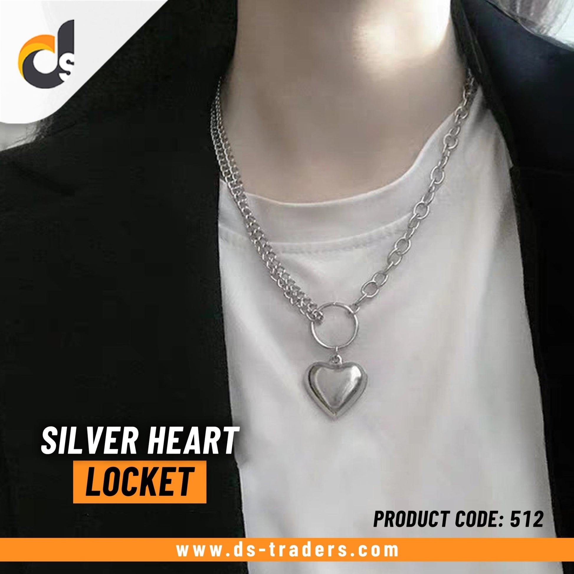 Silver Heart Locket - DS Traders