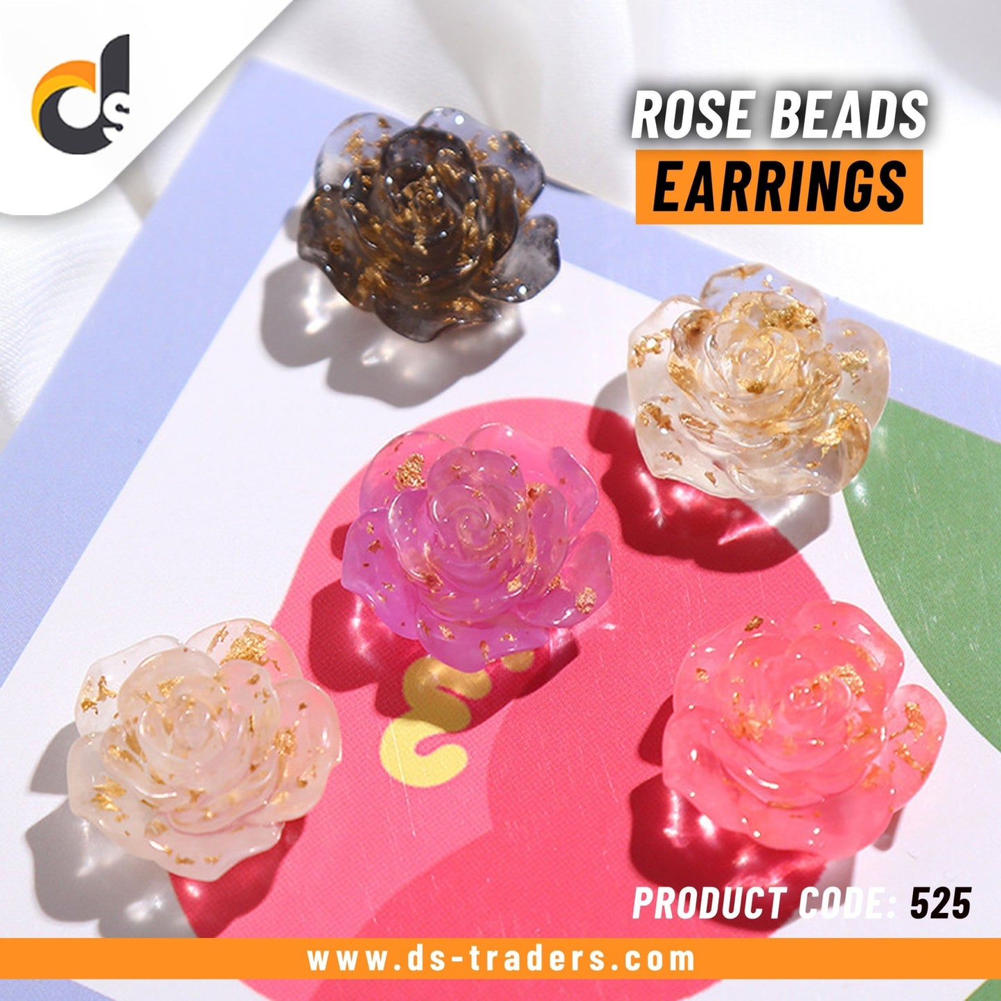 Simple Flower Rose Beads Earrings - DS Traders