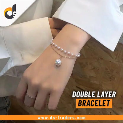 Simple Pearl Double Layer Bracelet - DS Traders