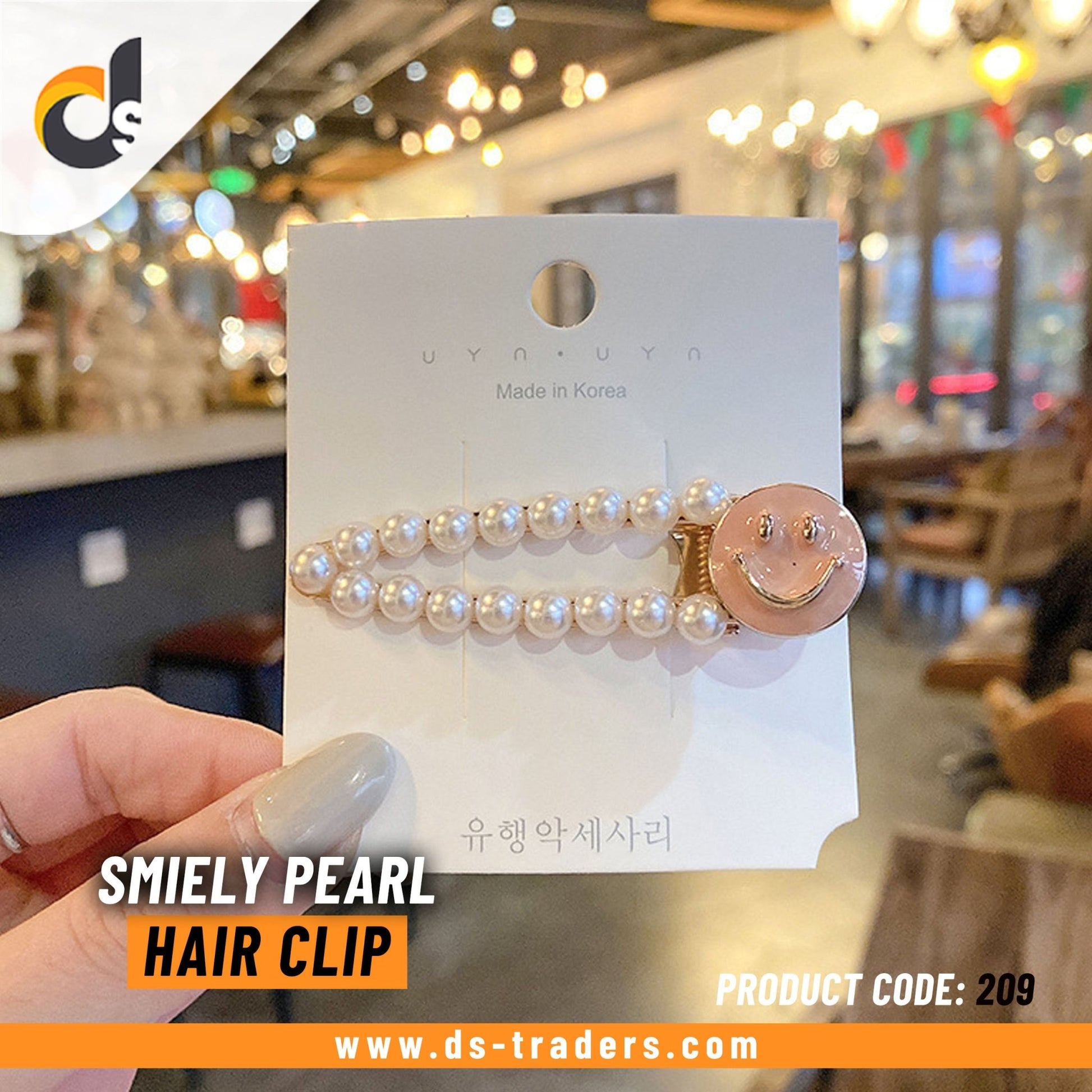 Smiley Pearl Hair Clip - DS Traders