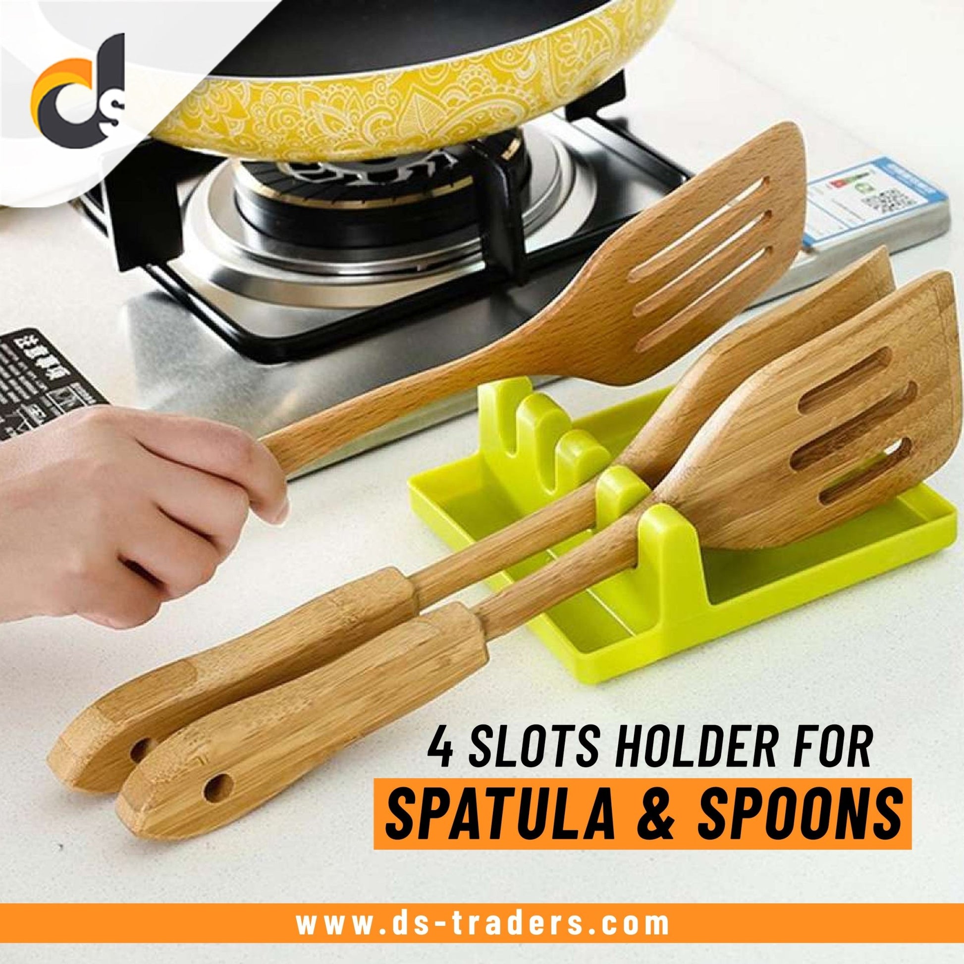 Spatula Spoon and Lid Holders with 4 Slots - DS Traders