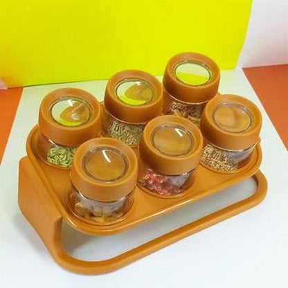 Spice Zone 6 Pieces Masala Rack With Elegant Stand - DS Traders