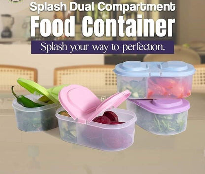 Splash Dual Compartment Food container - Pack Of 2 - DS Traders