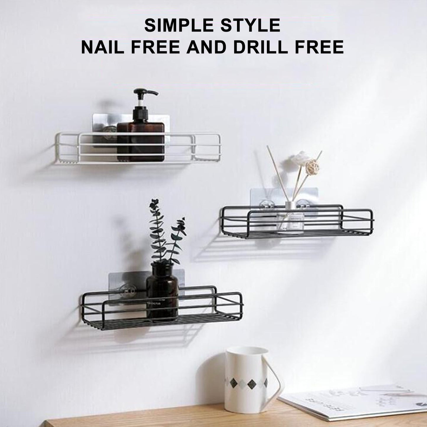 Stainless Steel Bathroom Storage Shelf (Screw) - DS Traders