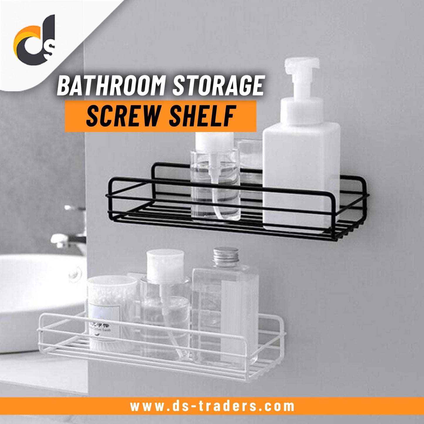 Stainless Steel Bathroom Storage Shelf (Screw) - DS Traders