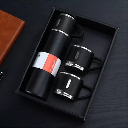 Stainless Steel Vacuum Flask Bottle Set with Cups - DS Traders