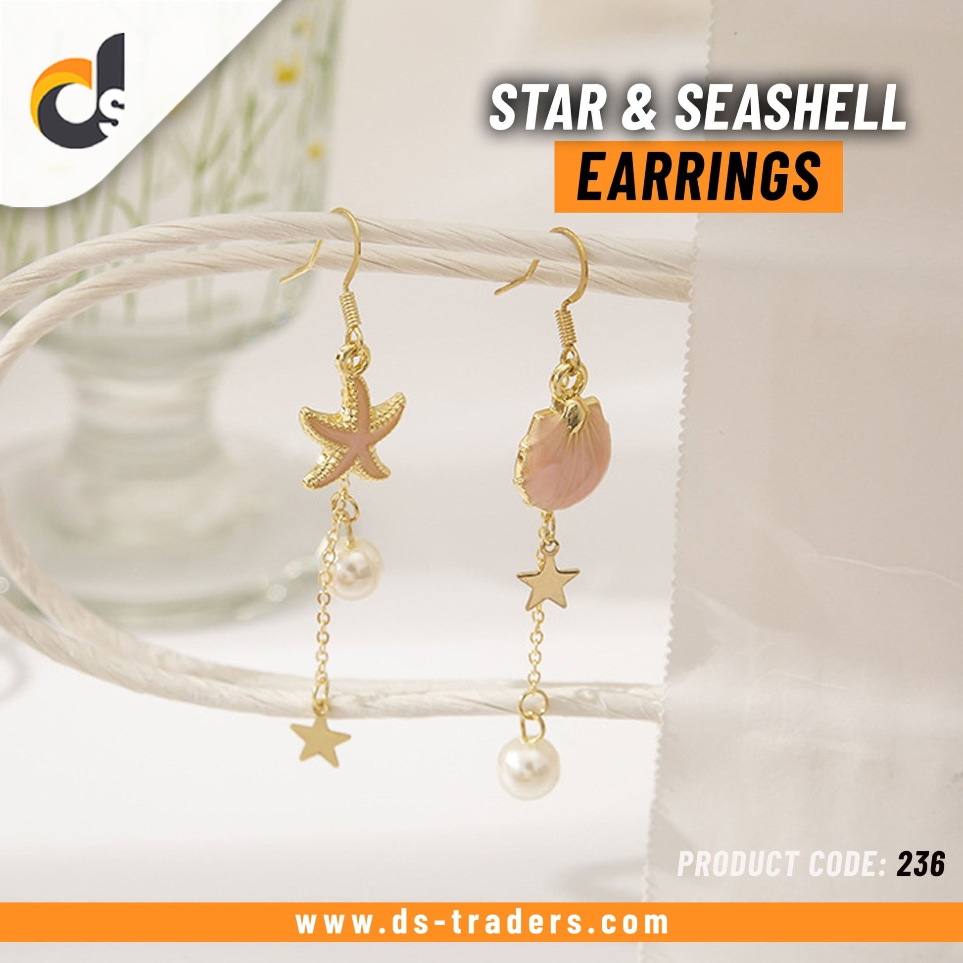 Star & Seashell Shape Earrings - DS Traders