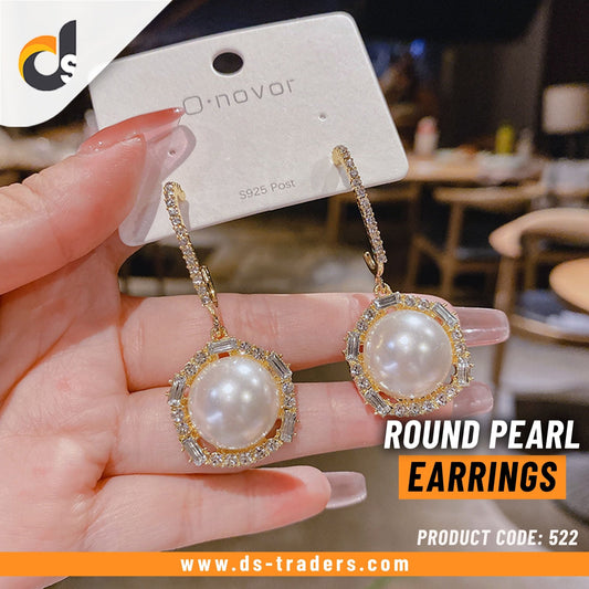 Stud Round Pearl Earrings - DS Traders