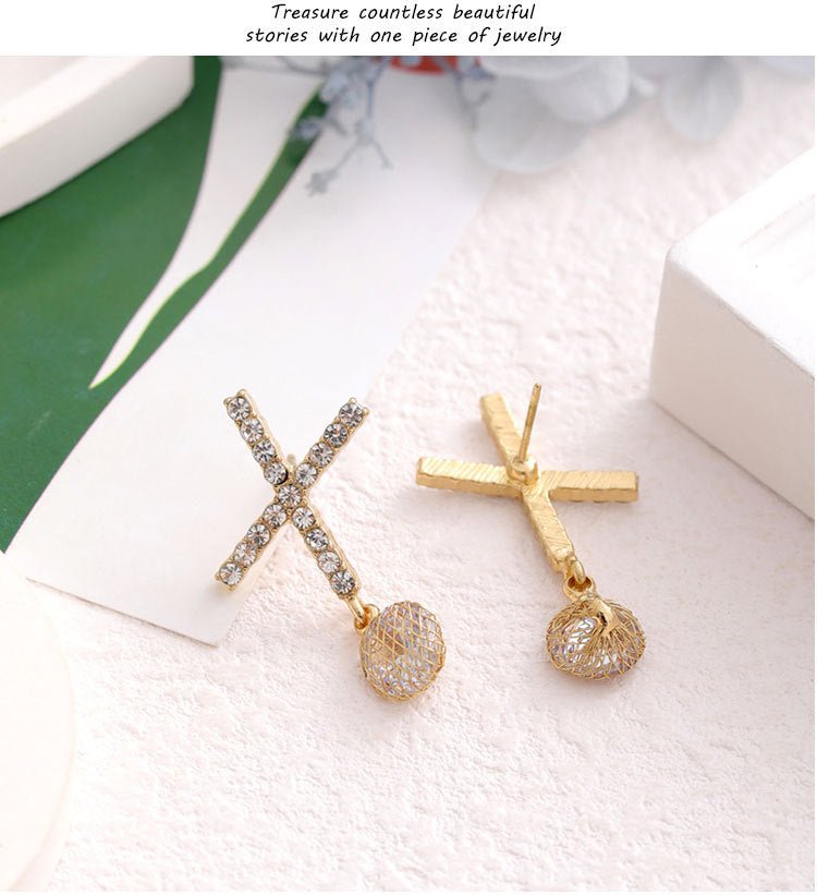 X Shaped Stud Earrings - DS Traders